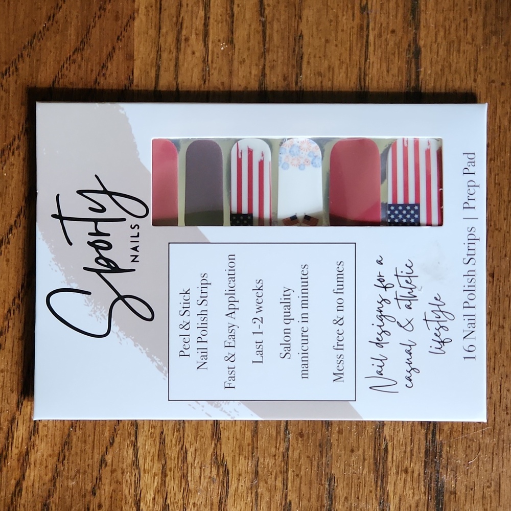 Stars and Stripes peel and stick nail polish strips